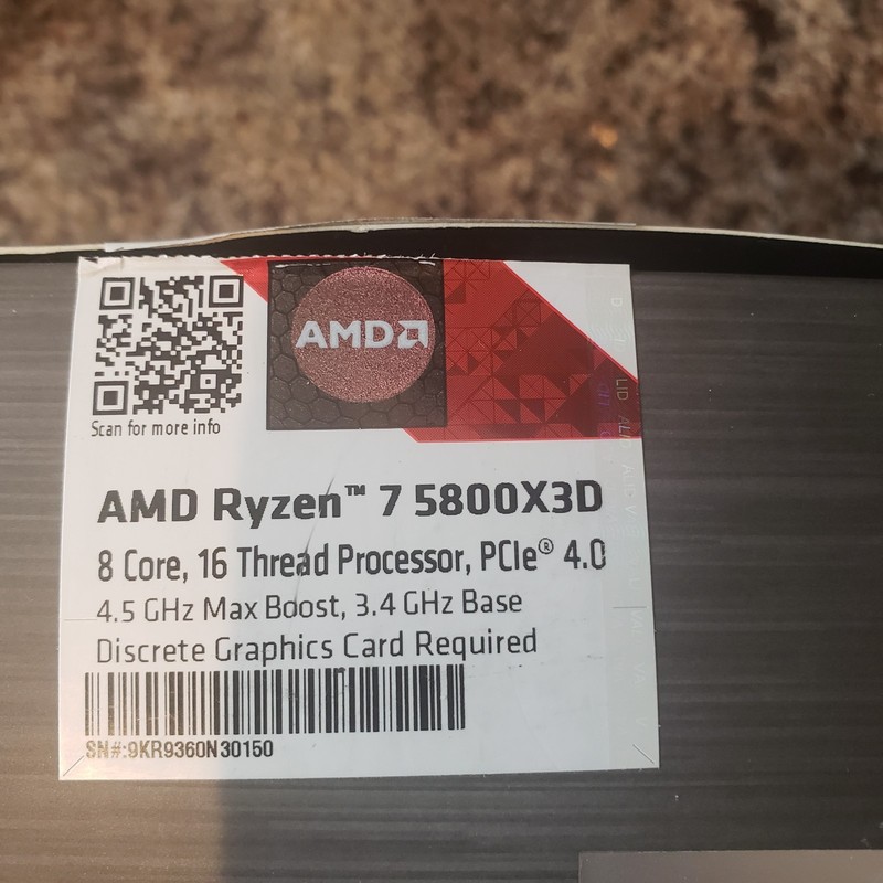 AMD Ryzen 7 5800X3D Processor (4.5 GHz, 8 Cores, Socket AM4) Tray -...