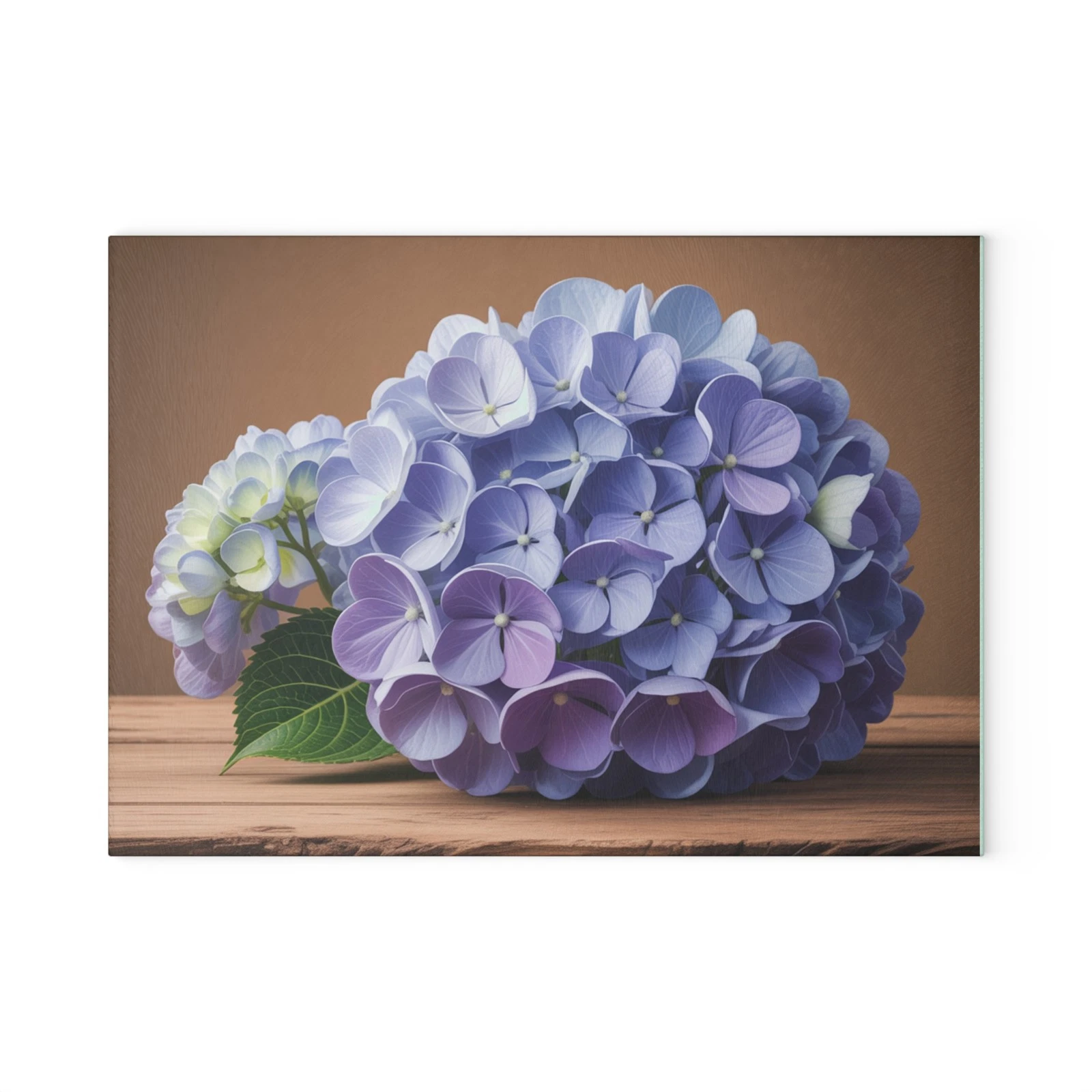 Purple Hydrangea Glass Cutting Board | Floral Kitchen Decor