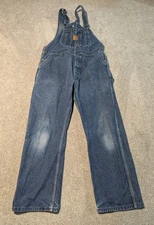 Vintage Wrangler Overalls Mens 38x30 (38x28) Big Ben Denim Bib Suspenders USA 