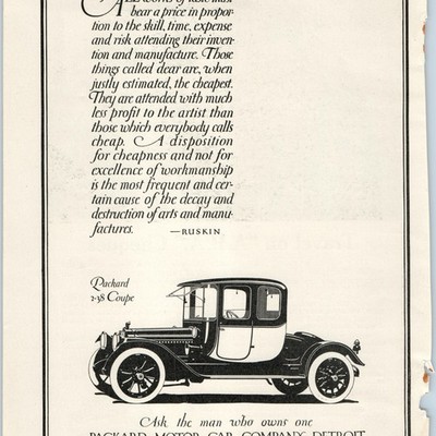 1914 Packard 2-38 Coupe Print Ad Detroit Motor Car Company Enclosed Ruskin