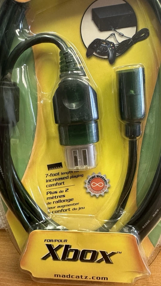 Mad Catz for Original Xbox Controller 7 ft Extension Cord Cable Heavy Wiring - Image 2 of 4