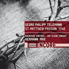Telemann / Jochens / - Georg Philipp Telemann: St Matthew Passion 1746 [New CD]