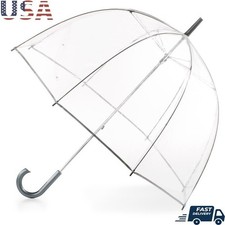 Clear Bubble Umbrella 51inch Dome Canopy Windproof Portable Easy Grip Handle New
