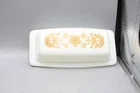 Vintage Pyrex White Golden Butterfly Covered Butter Dish GA