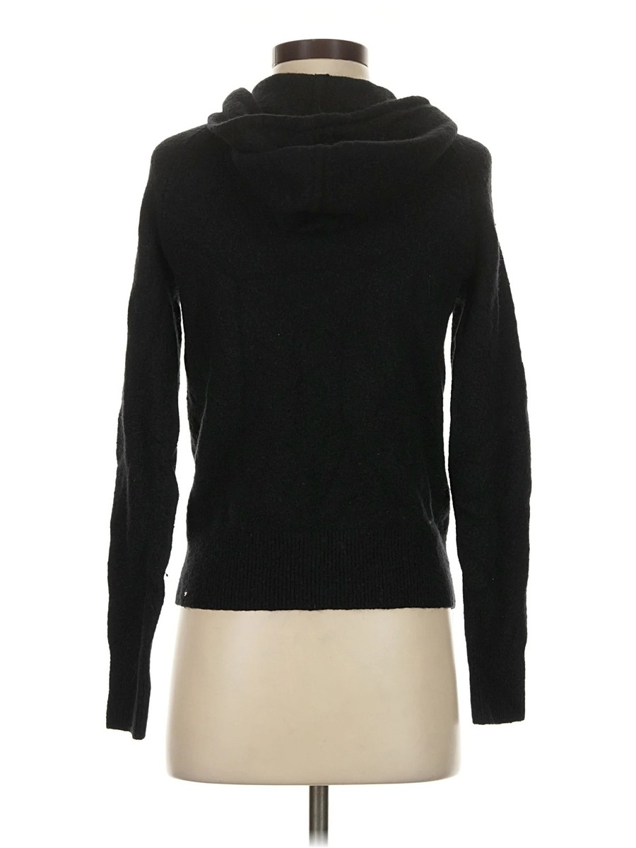 J.Crew Women Black Zip Up Hoodie XS View 2