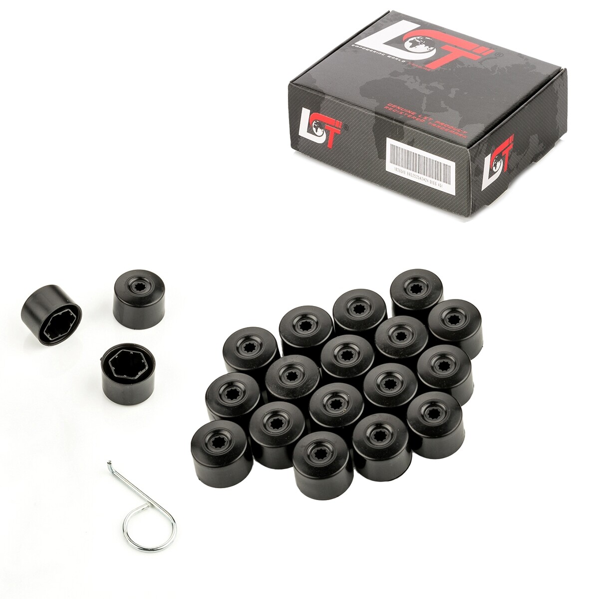 20x Rims Wheel Bolt Cover Cap Sechskantkappen 0 21/32in Schwarz for