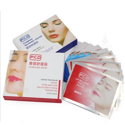 12pcs PCD Permanent Makeup Tattoo Eyebrow Lip Relieving Paster Anesthetic Patch