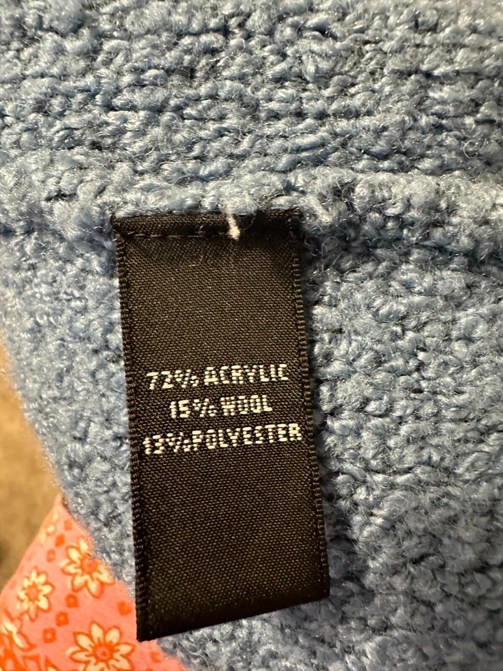 Vintage Josephine Chaus Petite M Blue Cardigan Fringe Wool Blend Sweater Boho - Изображение 4 из 4