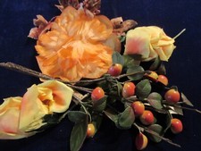 Vintage Millinery Flower Collection Orange Yellow w/Fruit 3/4-4 German H4985