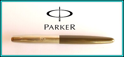 PARKER “21” Grey FOUNTAIN PEN w/Stainless Steel Cap AEROMETRIC