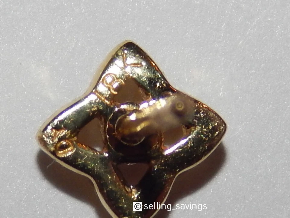 18K YELLOW GOLD DAVID YURMAN DIAMOND QUATREFOIL 9/10th INCH DROP DANGLE EARRINGS - Image 4 of 4