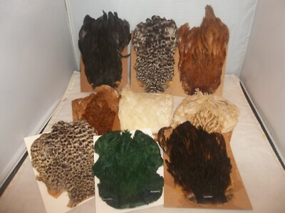 #ad #ad Hen cape neck soft hackle grizzly dun white red olive black $5.95