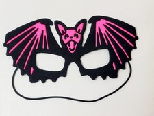 Black Bat Pink Neon Sparkle Face Mask Elastic Band