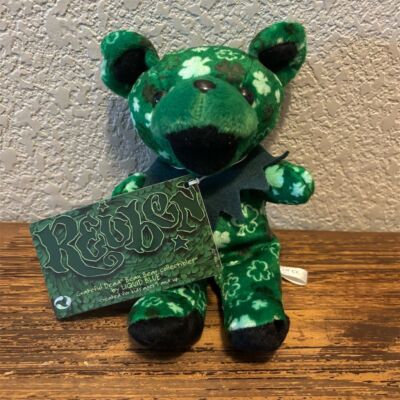Grateful Dead Reuben Bean Bear 7'' Green Shamrock Plush 1998 Vintage