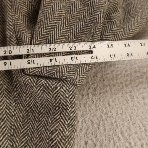 VTG Tweed Jacket L LT Gray Herringbone 100% Wool Blazer Sport Coat 44L - Picture 11 of 15