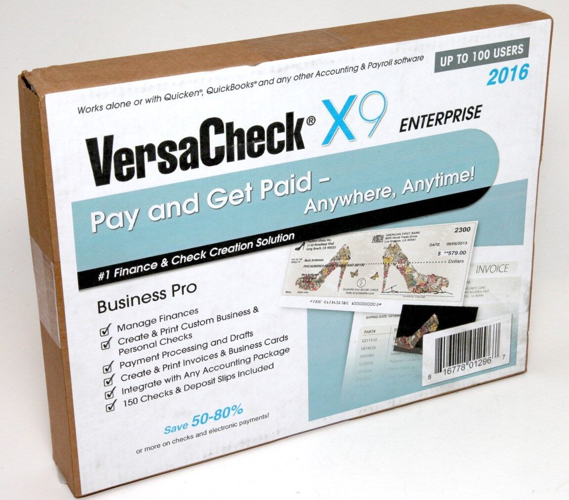 VersaCheck X9 Enterprise 2016 Finance & Check Creation Software 100 User License