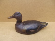 N4 Ancien leurre canard appelant de chasse en bois sculpté peint art populaire
