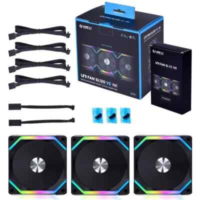 LIAN LI UNI FAN SL120 V2 3個パック ブラック　美品 Lian Li UNI FAN SL120 V2 120mm Case Fan - Black (3-Pack) | eBay