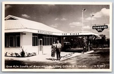 Spring Hill FL Driscoll's Ridge Restaurant~Crown Standard Oil Gasoline Pump RPPC