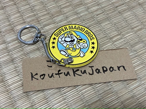 Nintendo Super mario Bros. key chain Holder Yellow Vintage Showa 1986