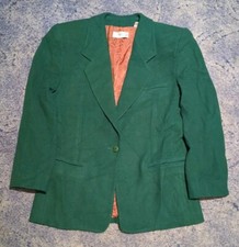 Ellen Tracy Green Womens Blazer Jacket Wool Cashmere Size 8