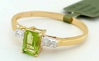 GENUINE 0.78 Cts PERIDOT & DIAMOND RING 10K GOLD - Free Certificate Appraisal — photo 5