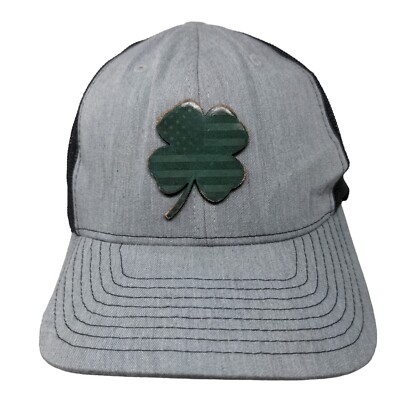Shamrock Irish Snapback Mesh Back Trucker Hat Gray One Size Richardson