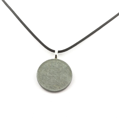 Necklace Coin Belgium 5 FRANCS - Leopold III - Rau Type Black Cord | eBay