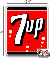 (7UP401) 4" 7UP 7 UP COOLER POP soda coca cola machine decal  