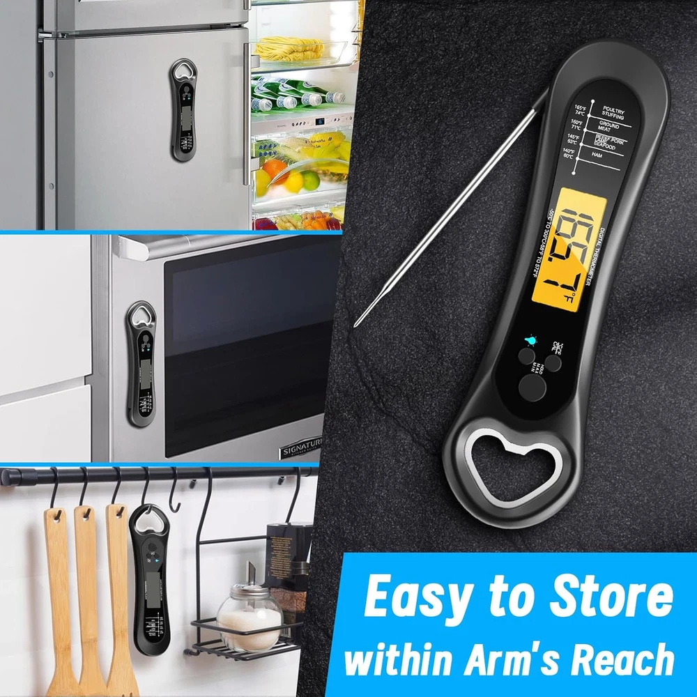 Meat Thermometer Digital, Instant Read Meat Thermometer for Grill and Cooking, I