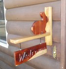 Beautiful HandMade wall mount Red Cedar & Yellow Poplar wood Rabbit Welcome Sign