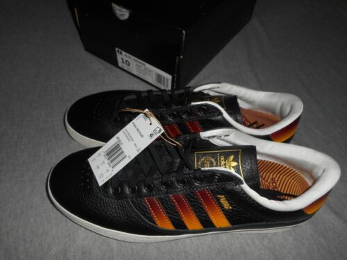 Adidas PUIG Black White Red Yellow Retro Style Sneakers - MENS 10 - NEW IN BOX