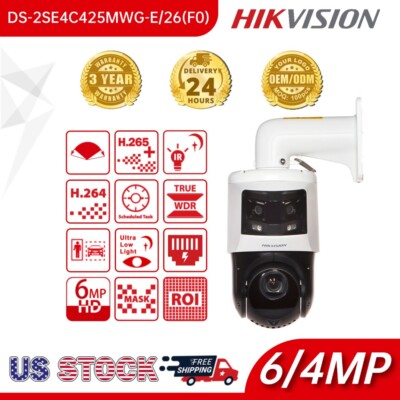 HIK Tandem Vu 6MP Panoramic +4MP 25x PTZ POE IP Camera DS-2SE4C425MWG-E/26 120dB