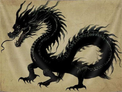 Black Dragon Tapestry Wall Hanging Japanese Poster Background