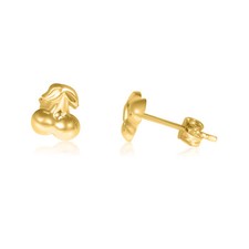 14K YELLOW GOLD CHERRY STUD EARRINGS