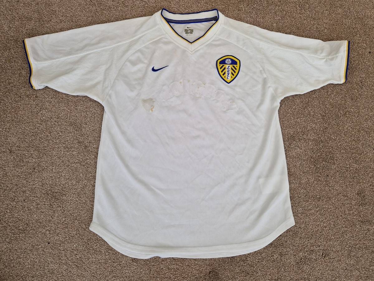 Nike Leeds United シャツ ホワイト LUFC Leeds United Home Shirt Large/XL* Nike Strongbow 2002