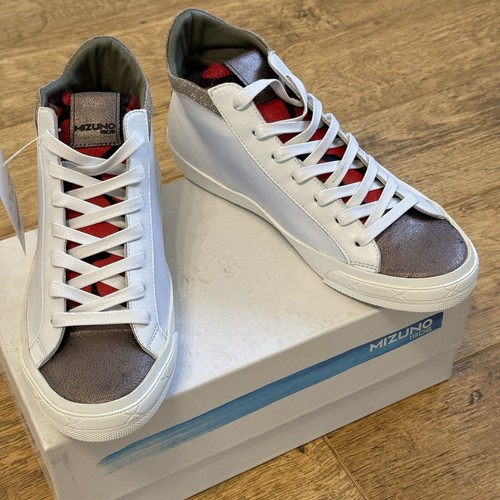 Mizuno Hoshikage Mid Top Leather Lace Up Trainers Sneaker UK 5 EU 38 Weiß - Bild 22 von 24