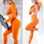 thumbnail 25 - Womens Seamless 2pcs Yoga Suit Crop Top+Leggings Bra Pants Sports Gym Set Outfit