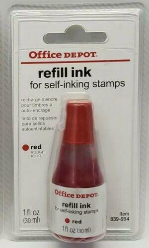 Encre de recharge auto-encrante de marque Office Depot®, 1 once, rouge - Photo 1 sur 1