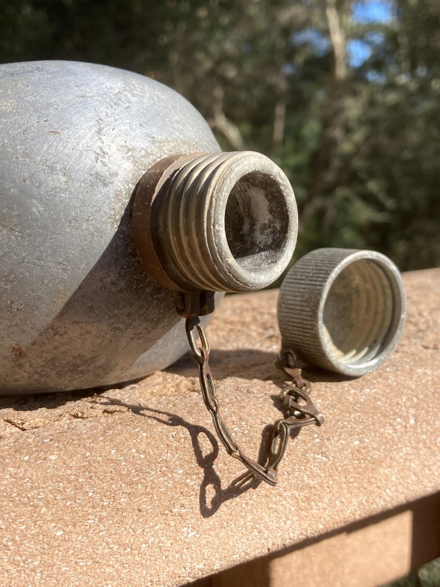 Pre-WW1 US Army Military M1910 Canteen Spun Aluminum Field