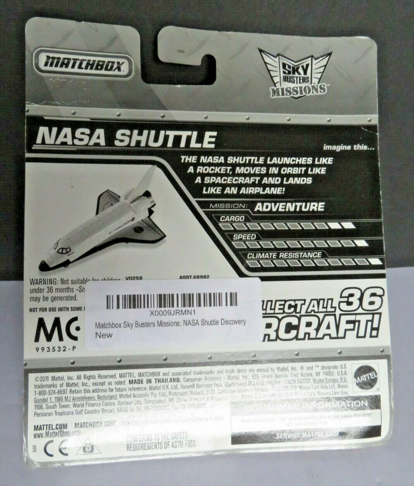 2011 Space Shuttle Discovery® Matchbox® Sky Busters Missions NEW SEALED - Image 4 of 4