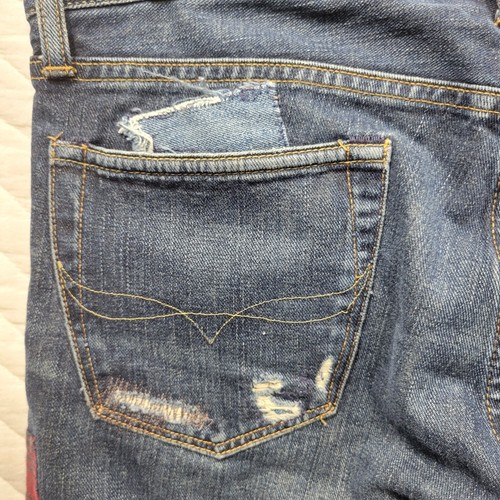 Polo Ralph Lauren Sullivan Slim Bandana Distressed Patchwork Jeans Size 33 x 30 - 第 9/15 張圖片