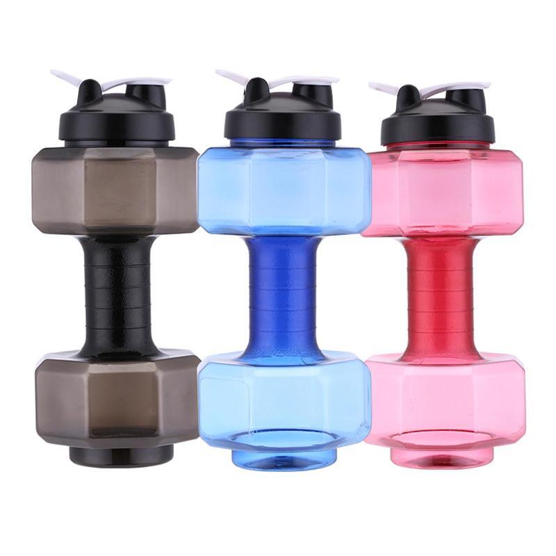 Big Capacity PETG Friendly Cup Dumbbell Drinking Water Bottles Barbell