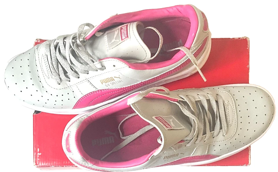 Sapatos de Couro Puma GV Special Jr Tamanho 7 Cinza Violeta-Fúcsia Roxo - Frete Grátis - Imagem 4 de 4