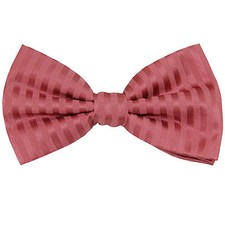 New men's pre-tied bowtie tone on tone stripes polyester formal wedding coral