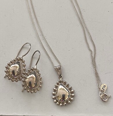 Beaded Teardrop Necklace And Earring Set