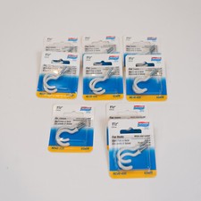 CROCHETS COUPE NATIONALE 1,5" VINYLE BLANC ENDUIT 9 PAQUETS DE DEUX (18 AU TOTAL)