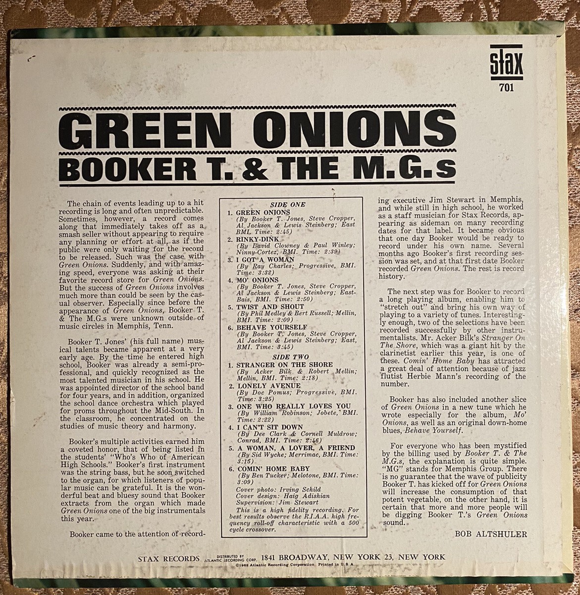 LP Booker T &amp; The MGs Green Onions RCV182255 Stax 未開封 /00260 LP Booker T & The MGs Green Onions RCV182255 Stax 未開封