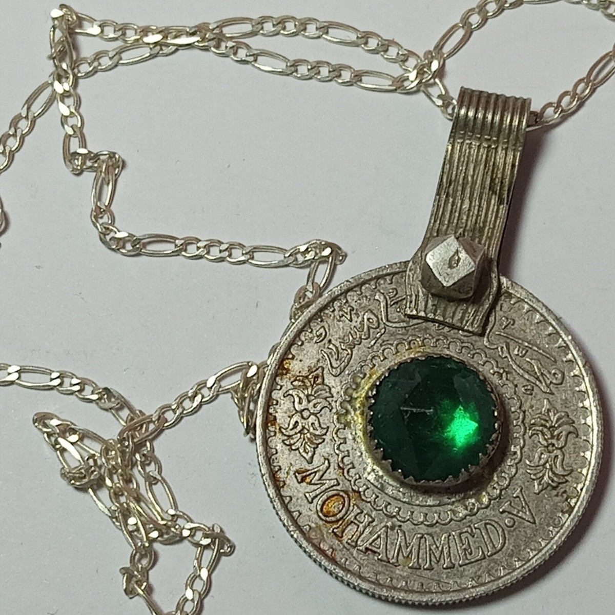 A unique antique necklace made from a antique Moroccan silver coin