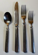 MARTHA STEWART EMPIRE 4pc Setting Stainless MSE Flatware 2 FORKS 1 SPOON 1 KNIFE